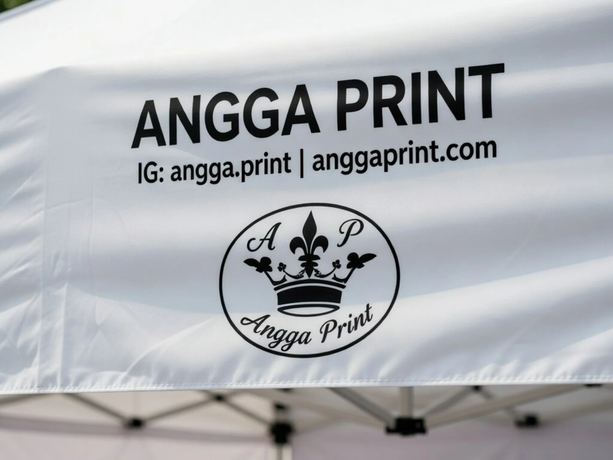 Sablon Tenda Custom, Tahan Cuaca, Branding Tajam, Siap Pakai